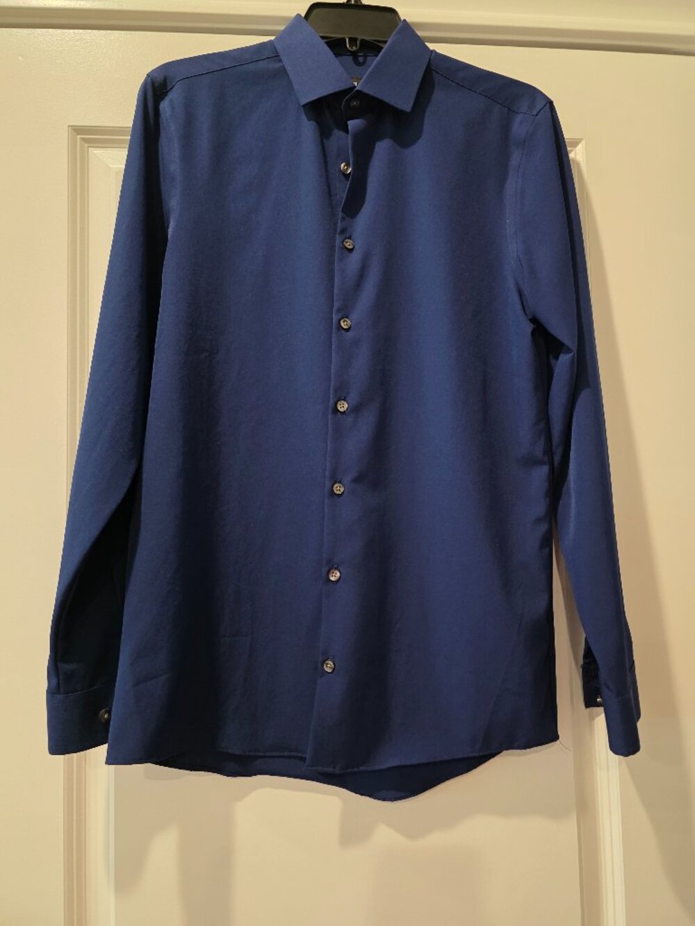 Men's Navy Blue Slim Fit J Ferrar Dress Shirt